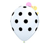 11" Latex Balloon Polka-Dot White/Black