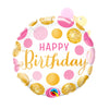 Happy Birthday Pink and Gold Dots 18" Balloon