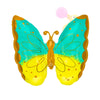 SuperShape™ Mint and Yellow Butterfly Balloon