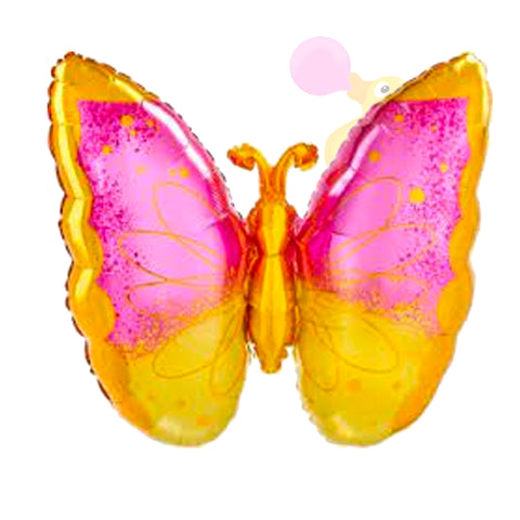 SuperShape™ Pink and Yellow Butterfly Balloon